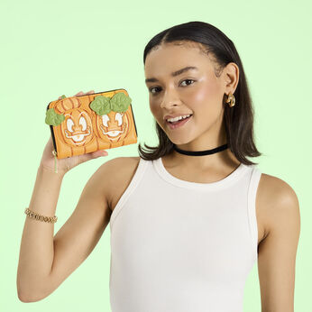 Donald & Daisy Jack-o'-Lantern Exclusive Glow Zip Around Wallet, Image 2